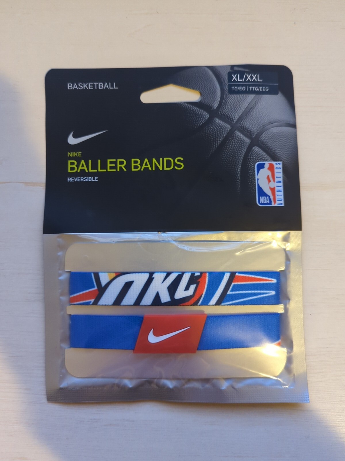 Nike Baller Bands NBA OKC Thunder Adult Unisex XL/XXL Reversible Brand New