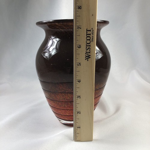 Brown & Orange Ombre Speckled Spiral Vase, Heavy - Picture 8 of 10