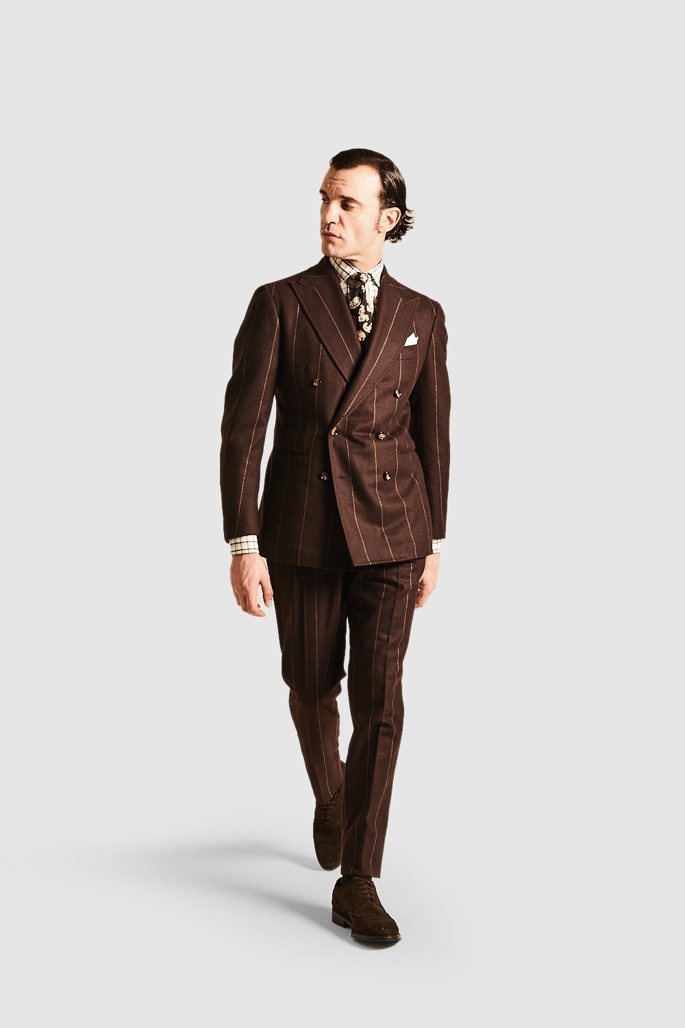 STILE LATINO handmade double breasted suit US 40 EU 50 WOOL V. Attolini