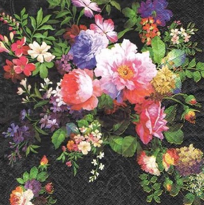 2 single paper napkins for decoupage crafts or collection Pretty Flowers Bouquet