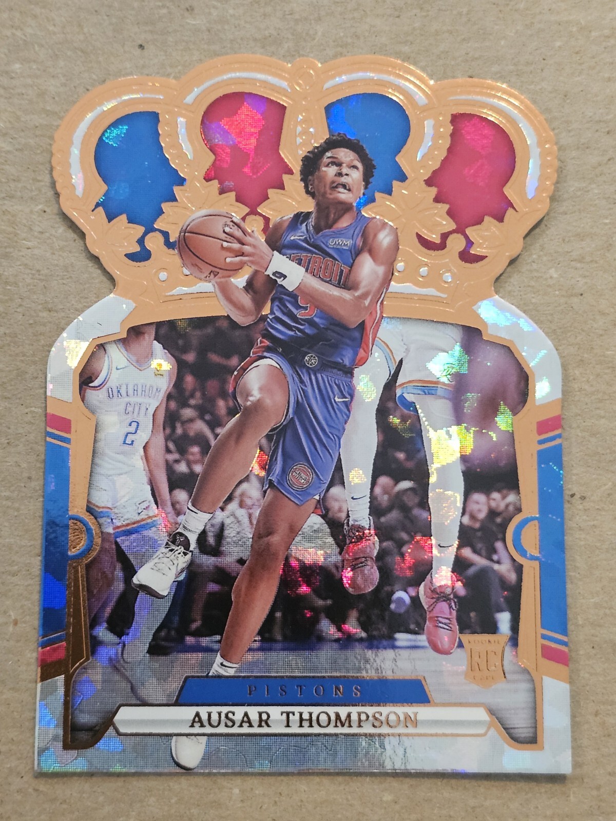 Ausar Thompson 2023-24 Panini Crown Royale Orange Crystal Ice Pistons RC # 60