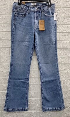 New Kensie Jeans The Savannah High Rise Flare Stretch Trouser Blue