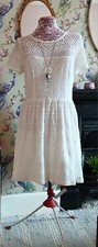 Vintage style cream lace knee length occasion dress size 14 Papaya BNWOT