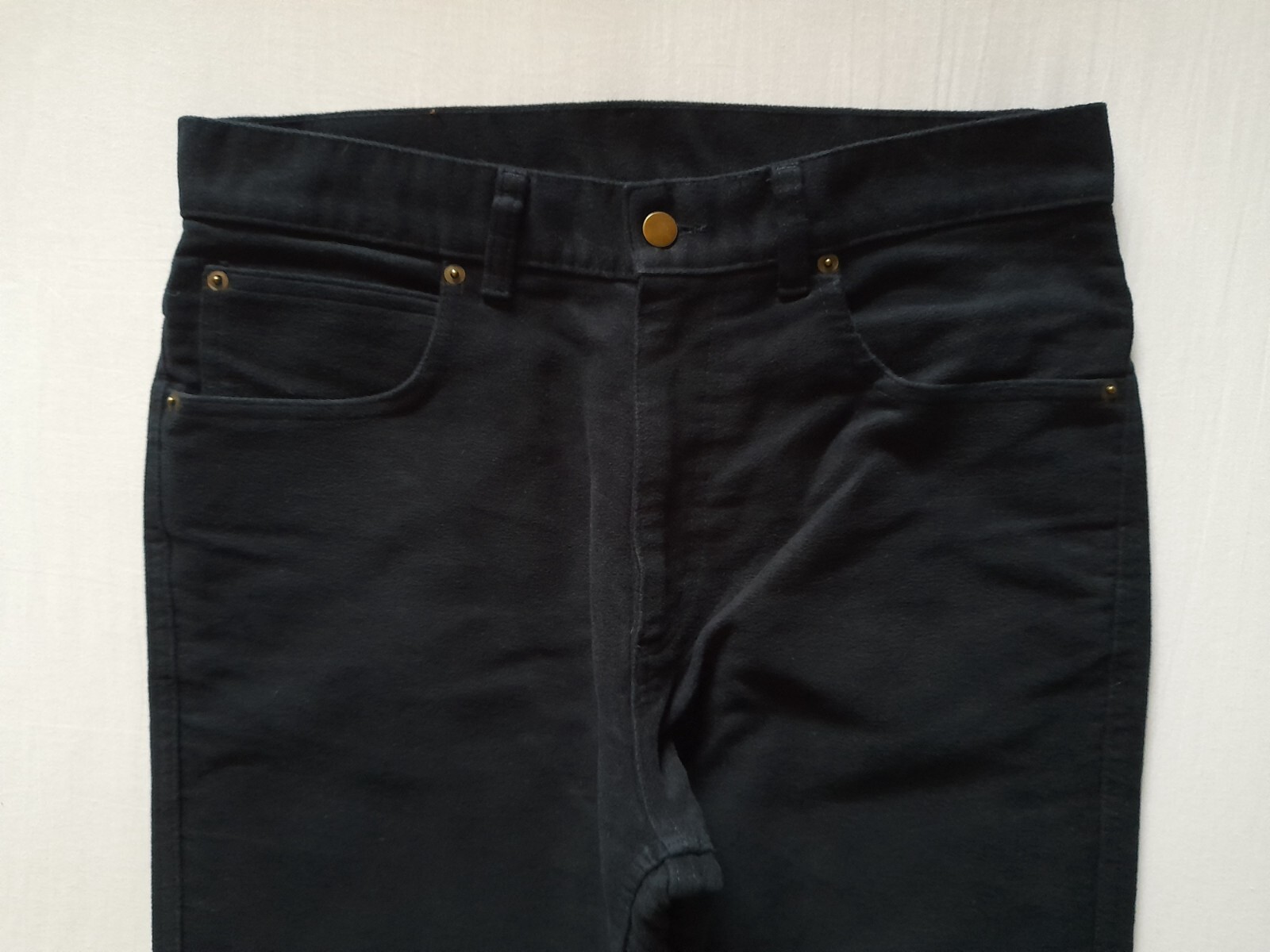 HOGGS OF FIFE BLACK MOLESKIN JEANS 32 x 30 Thick 100 Cotton Trousers