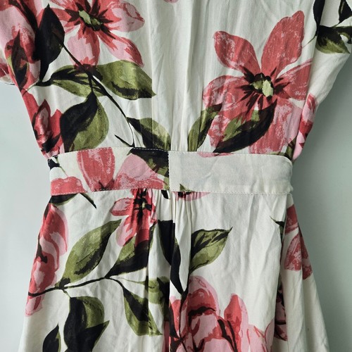 Olivaceous Floral Print Long Wrap Around Dress with Belt Tie - Casual Summer - M - Picture 6 of 11