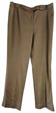 Carlisle Pants 14 Tan Wool Smooth Gabardine Lined Seamed Front Legs Back Pocket