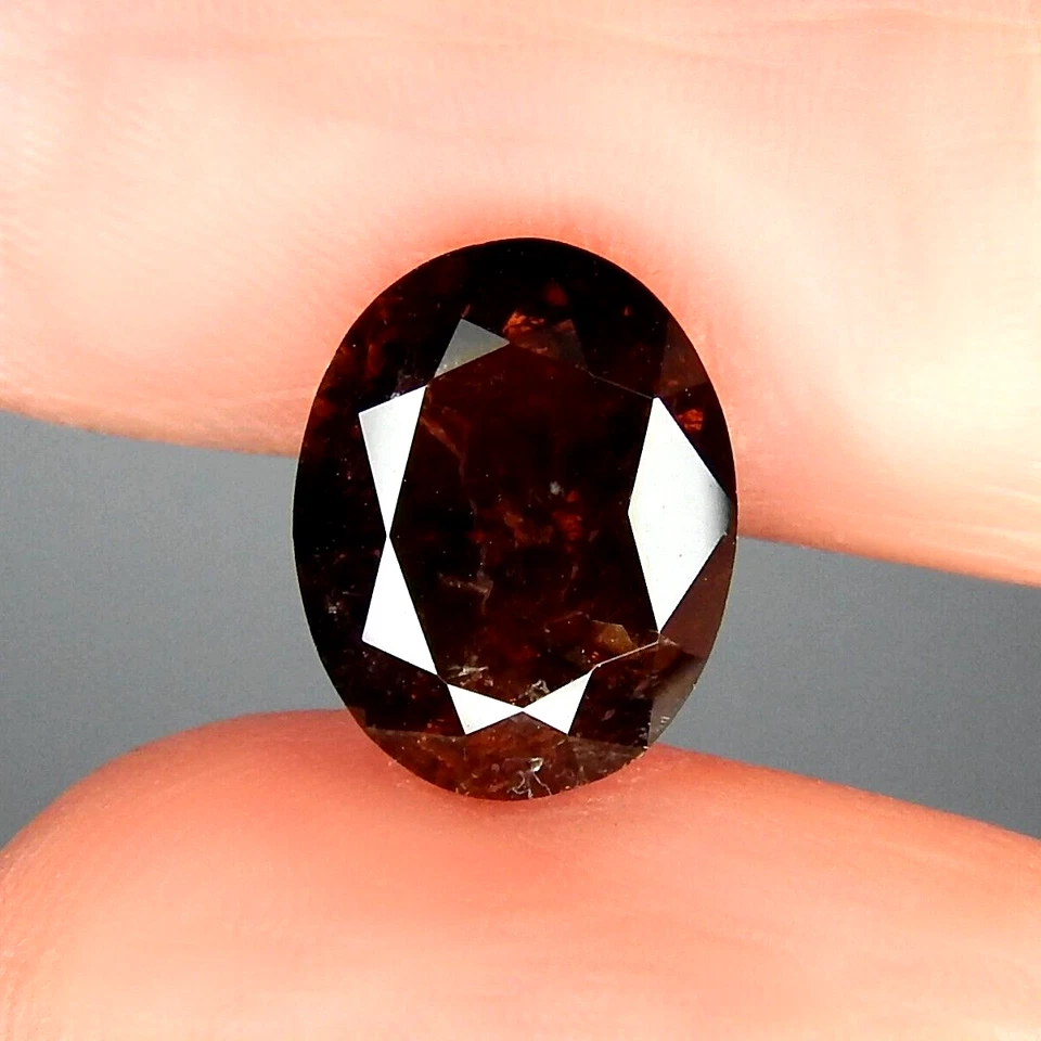 Rare 3.2ct Deep Red Brown Axinite Pleochroic Flash Natural Mined Unheated Oval - Image 2 of 4