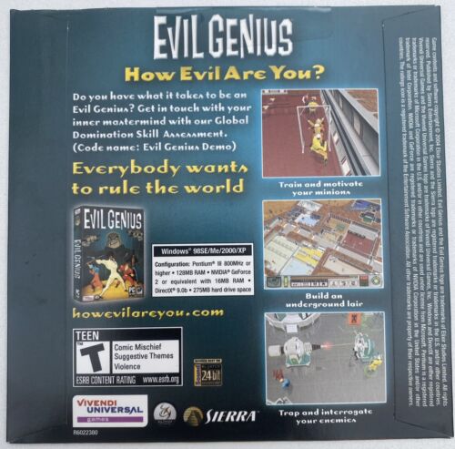 Evil Genius Demo Disc - Brand New & Factory Sealed PC CD-ROM Game Evil Genius - Picture 2 of 11