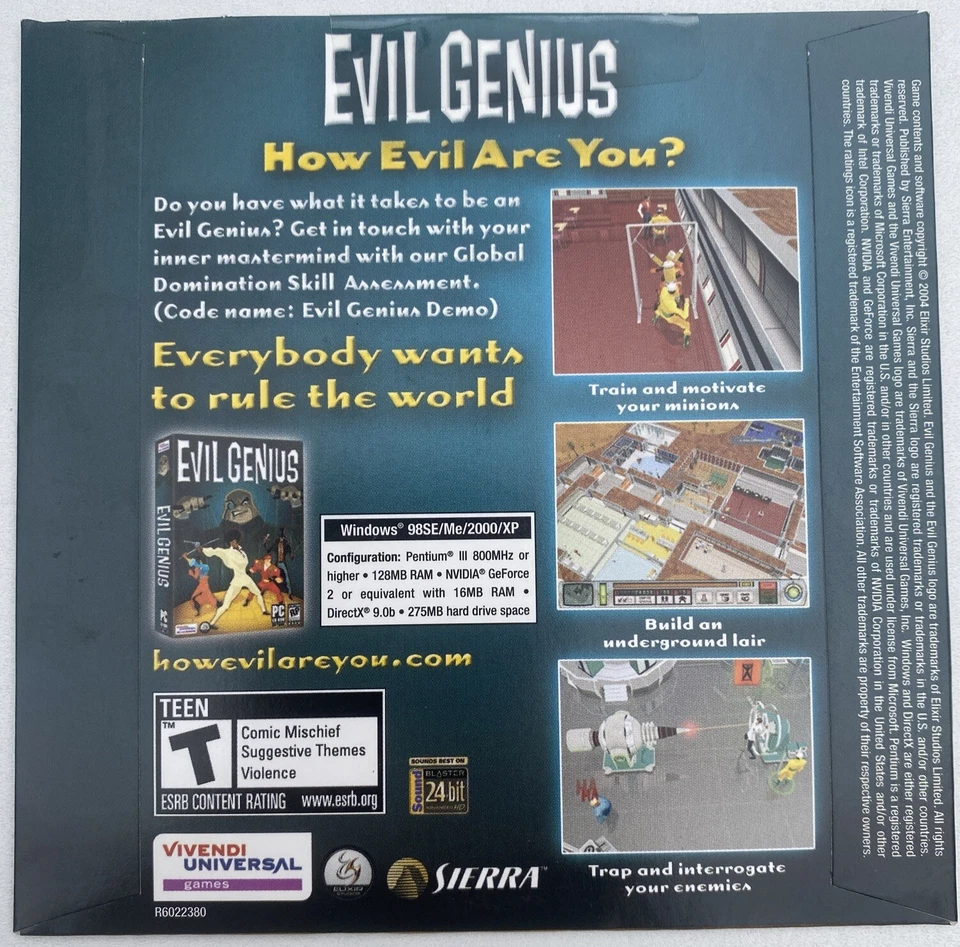 Evil Genius Demo Disc - Brand New & Factory Sealed PC CD-ROM Game Evil Genius - Image 2 of 4