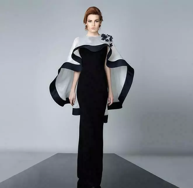 Flower Women s Opera Cape Dress Slim Fit Zipper Ball Gown Evening Luxury Elegant