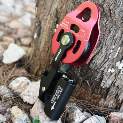 100 KG Polea De Escalada Heavy Duty Single Swivel Rope Pulley Block Lift Mano Ascender Para Seguridad De Escalada Proteger