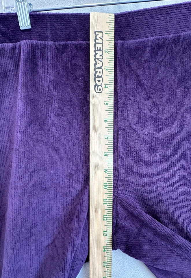 Lands End 女式大码紫色灯芯绒高腰弹力拉裤 — 第 4/4 张图片