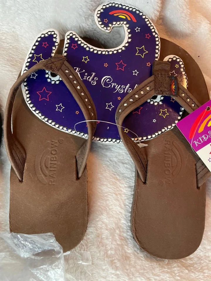 Sandalias Arco Iris Correa Delgada Cristales Swarovski Premier Negro o Marrón Niños 9-10 Foto 4 de 4