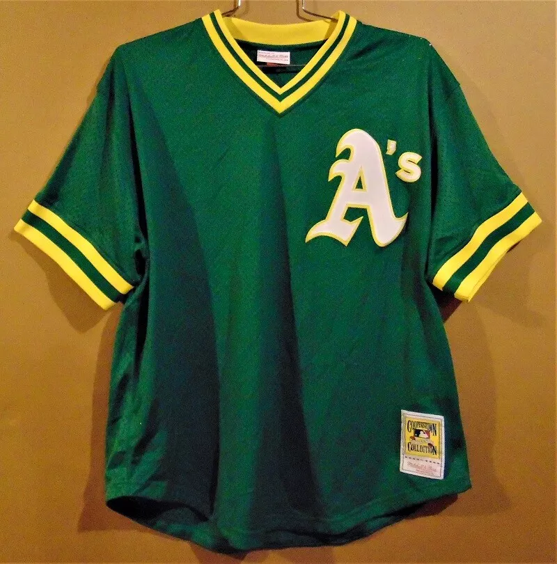 OAKLAND A’S RICKEY HENDERSON MITCHELL & NESS COOPERSTOWN COLLECTION JERSEY