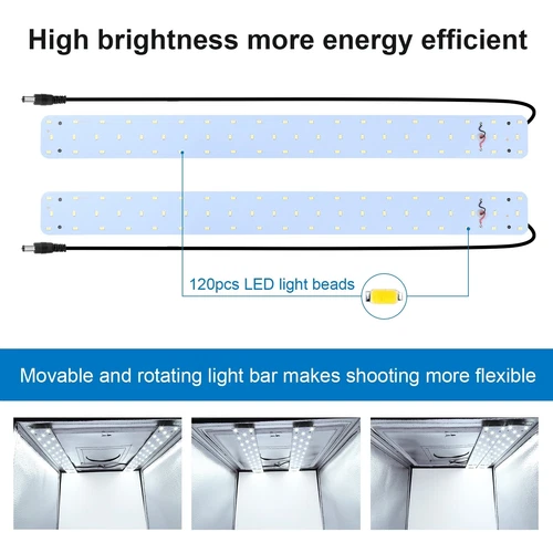 24" LED Photo Studio Light Box Portable Folding Photography Shooting Tent Kit - Bild 43 von 84