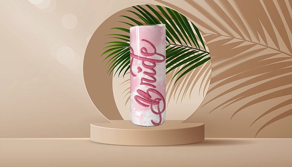 Vaso delgado floral de novia de 20 oz para bebidas calientes o frías Foto 4 de 4