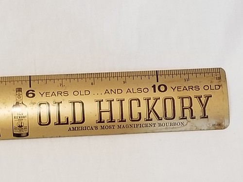 (1) Vintage Metal Old Hickory Ruler Tin Advertising Bourbon Whiskey Phila - Picture 2 of 5