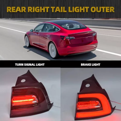 Pair Rear LED Outer Tail Light Lamp Left & Right Side Fits For Tesla Model 3 & Y - Bild 6 von 10
