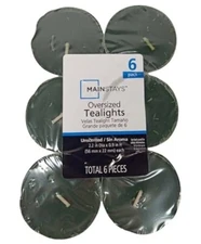 Mainstays Oversized Tealight Candles 6 Pack Green