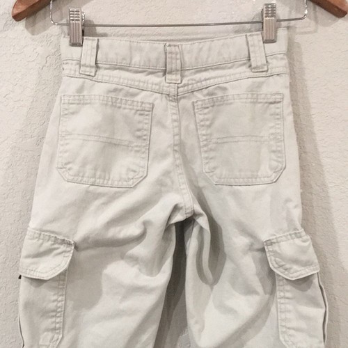 Wrangler Boys Sz 8 Cargo Cream Colored Pants Adjustable 100% Cotton - Picture 5 of 12