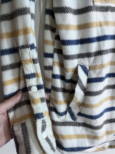 Oneill Shirt Super Fleece Mens Small Flannel Button Up Plaid Shacket Yellow Gray - Picture 4 of 8