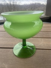 Carlo Moretti Murano MCM Composta da vino in vetro verde e bianco con custodia