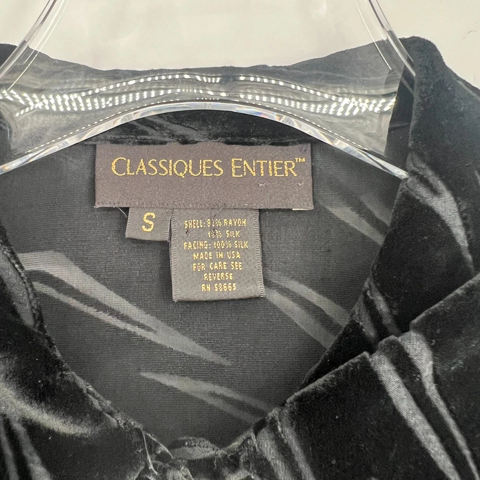 Винтажный Classiques Entier Топ женщин S бархата выгорания черный Nordstrom в полоску карьера - Изображение 4 из 4