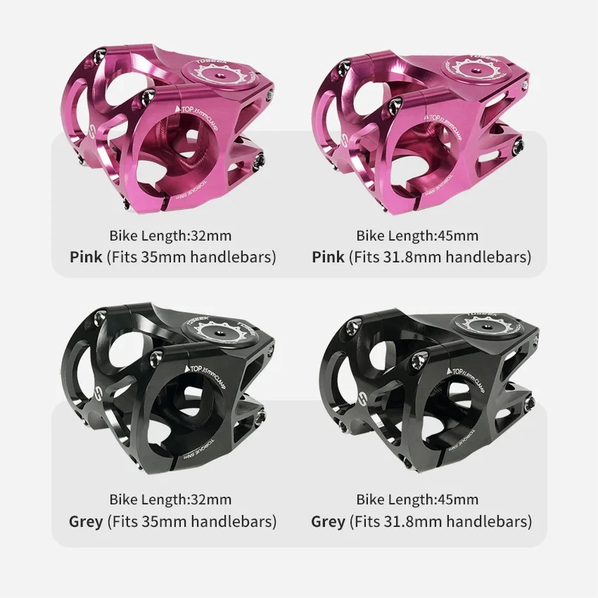 Vástago corto ultraligero para manillar de bicicleta MTB 31,8 mm 35 mm 32/45 mm Foto 2 de 4