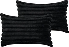 12x20 Throw Pillow Covers Set of 2, Decorative Faux Fur Covers for Bed