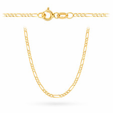 585 Figaro Kette 50cm 1,6mm Echt 14K Gelbgold Damen Herren