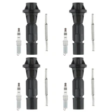 NGK 4 Ruthenium HX H. I. Spark Plugs & Denso Coil Boots Kit for Mazda 3 6 CX-7