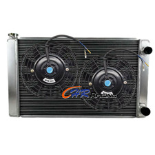 3 Row 28x18 Core Aluminum Dual Pass Crossflow Radiator With Fans Universal Mt 3 Row 28x18 Core Aluminum Dual Pass Crossflow Radiator With Fans Universal Mt