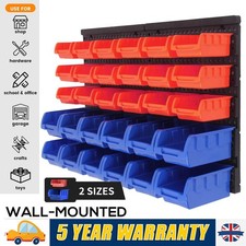 30 Bin Small Parts Organizer Garage Storage Wall Mounted Screws Bolts Nuts Boxes