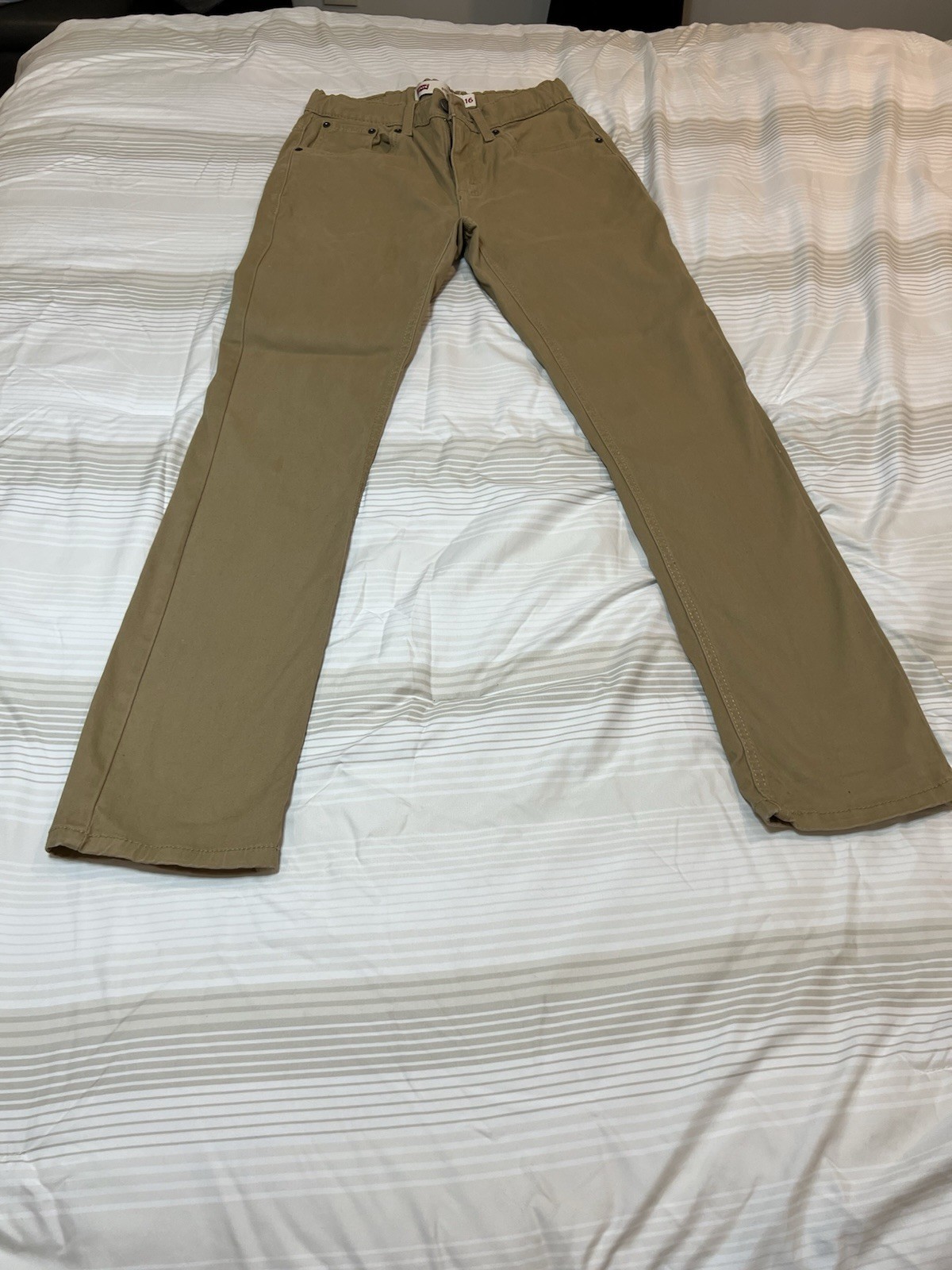Adjustable Waist Khaki Size 16 Reg W28 L30 Cotton