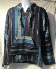 Molina Baja Hoodie XL Pullover Mens Extra Large Striped Surfer Hippie Festival