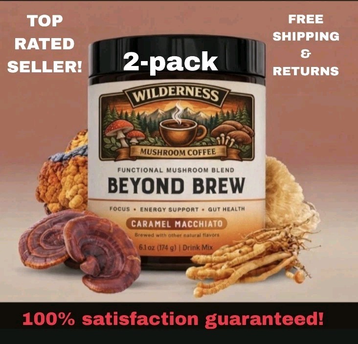 (2) Pack Carmel Macchiato Beyond Brew Mushroom Coffee 7-in-1 Energy/focus Gut