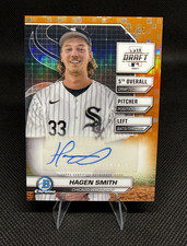 🔥 2024 Bowman Draft Hagen Smith Orange Refractor Auto /25  Draft Night