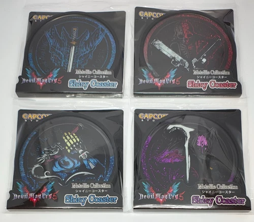 Devil May Cry 5 Dante Vergil Nero V DMC5 Liquid Glitter Coaster Capcom Set of 4