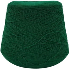 Vintage Templon 2/24 Green 70/30 Wool Blend Weaving Knitting Crochet Yarn Cone