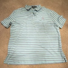 Polo Ralph Lauren Light Blue Striped Classic Fit XL Men's Polo Short Sleeve