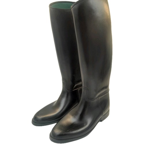 HKM Ladies PVC Riding Boots, Std Length/Width, Black, UK8.9-9 /EU43, H46cm C41cm