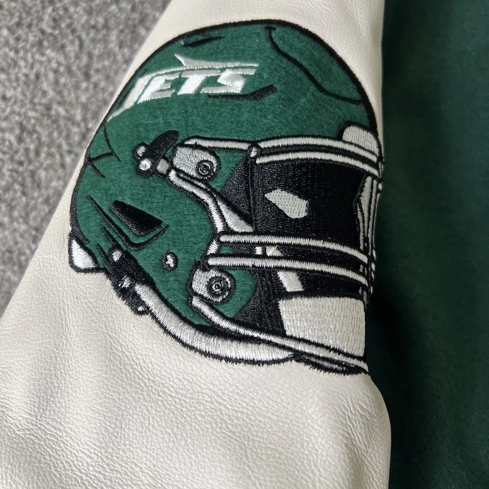 Chaqueta Universitaria Para Hombre Starter NY Jets Mediana NFL Cremallera Completa a Presión Nueva con Etiquetas Precio de venta sugerido por el fabricante $450 Foto 3 de 4