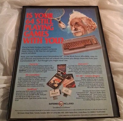 Commodore 64 Work Force Spellpack Framed Print Ad 1984 8.5x11