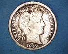 1902 Barber Dime,  Silver 10c **1229-5G
