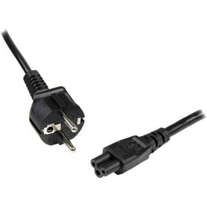 Startech 2M 3 Prong Laptop Power Cord Schuko Cee7 To C5 Clover Leaf Power Cable