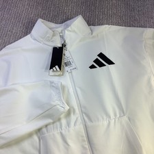 Adidas Mens Z.N.E. WV TT Track Jacket White Black Loose Fit UPF 50 Size S NWT