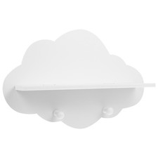 Wall Mounted Cloud Shape Wooden Floating Shelf Punch Free Storage Board