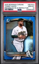 2025 Bowman Chrome 1st Tommy White True Blue Refractor/150🔥PSA 10🔥LOW POP🔥