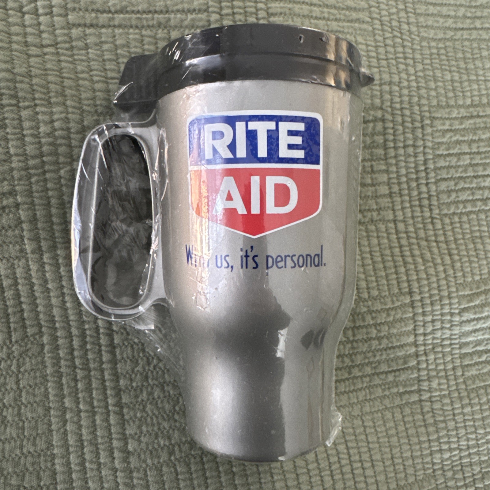 Vintage Rite Aid Pharmacy Travel Mug Drugstore Advertising Collectible NEW NOS