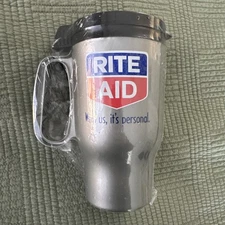 Vintage Rite Aid Pharmacy Travel Mug Drugstore Advertising Collectible NEW NOS